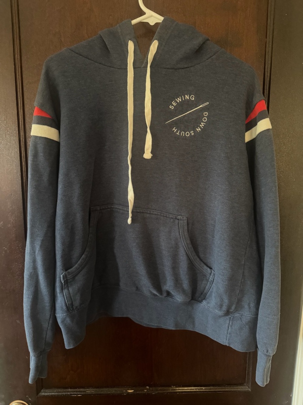 Sewing Down Under Bravo Hoodie with Red & White Sleeve Accents size medium